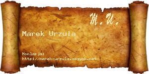 Marek Urzula névjegykártya